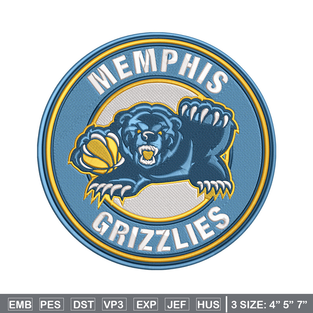 Memphis Grizzlies logo embroidery design,NBA embroidery,Sport embroidery,Embroidery design, Logo sport embroidery..jpg