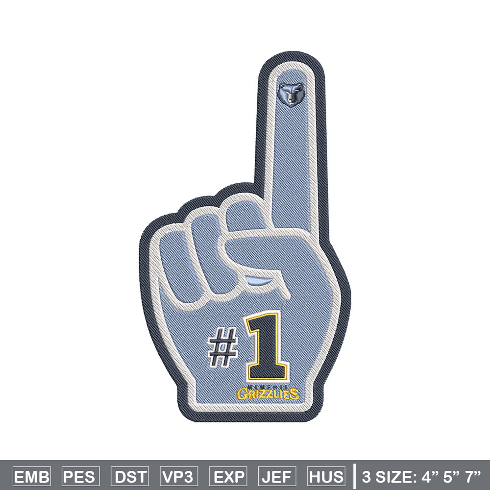 Memphis Grizzlies no 1 embroidery design,NBA embroidery,Sport embroidery,Embroidery design, Logo sport embroidery..jpg