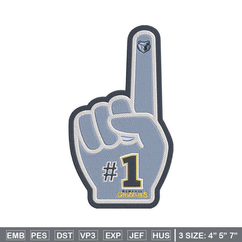Memphis Grizzlies no 1 embroidery design,NBA embroidery,Sport embroidery,Embroidery design, Logo sport embroidery..jpg
