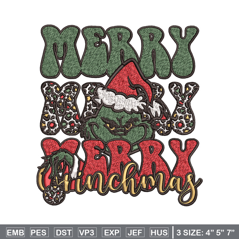 Merry Christmas Grinch Embroidery design, Grinch christmas Embroidery, logo design, Embroidery File, Instant download.jpg