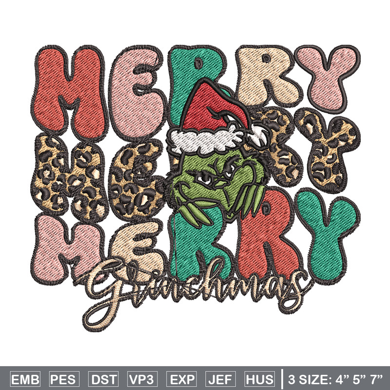 Merry Grinch Embroidery design, Grinch Christmas Embroidery, Grinch design, Embroidery File, Digital download..jpg