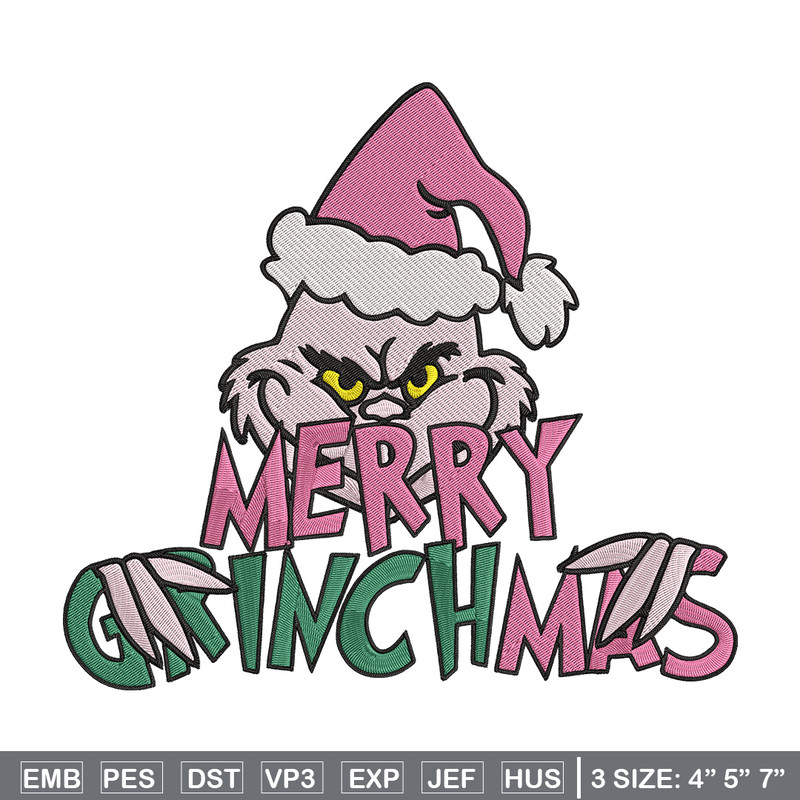 Merry Grinchmas Embroidery Design, Grinch Embroidery,Embroidery File, Chrismas Embroidery, Anime shirt, Digital download.jpg