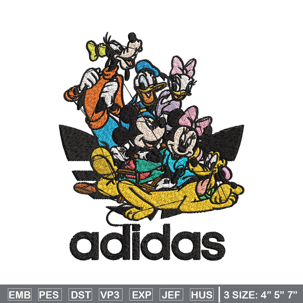 Mickey friends Embroidery Design, Adidas Embroidery, Brand Embroidery, Embroidery File,Logo shirt,Digital download.jpg