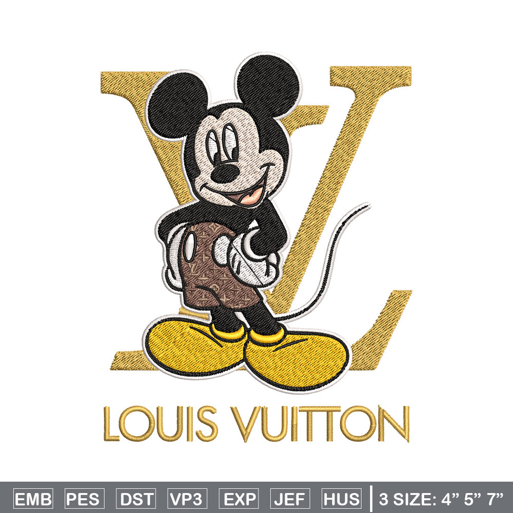 Mickey logo lv Embroidery Design, Lv Embroidery, Embroidery File, Brand Embroidery, Logo shirt, Digital download.jpg