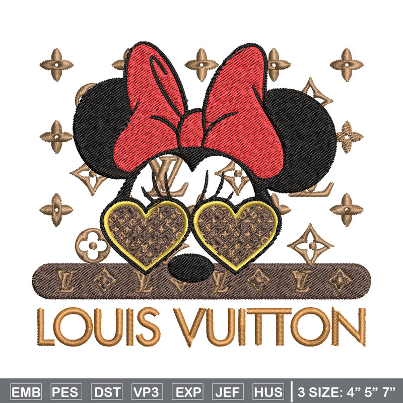Minnie love lv Embroidery Design, Lv Embroidery, Embroidery File, Brand Embroidery, Logo shirt, Digital download.jpg