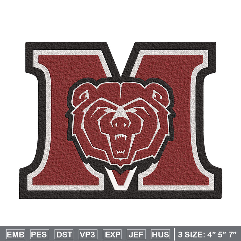 Missouri State logo embroidery design, MLB embroidery, Embroidery design, Logo sport embroidery, Sport embroidery.jpg