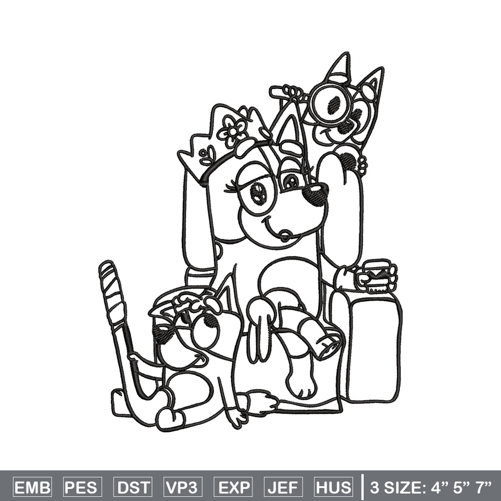 Mum bluey bingo Coloring Pages Embroidery, Bluey Embroidery, Embroidery File, cartoon design, Digital download..jpg