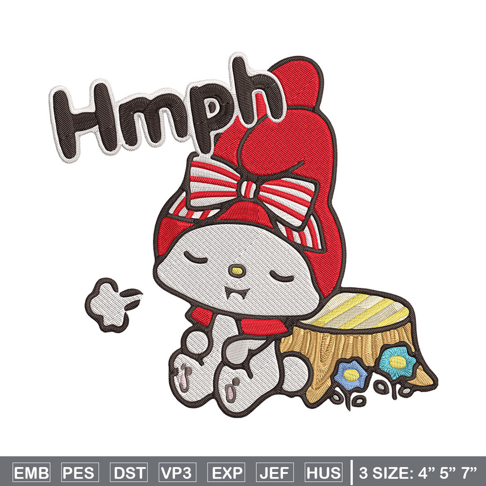 My Melody hmph Embroidery Design, Hello kitty Embroidery, Embroidery File, Anime Embroidery, Digital download.jpg