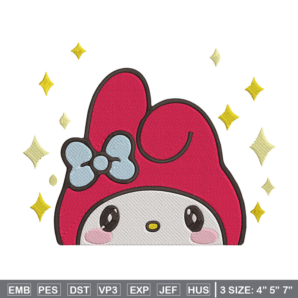My Melody Peek Embroidery Design, Hello kitty Embroidery, Embroidery File, Anime Embroidery,Anime shirt,Digital download.jpg