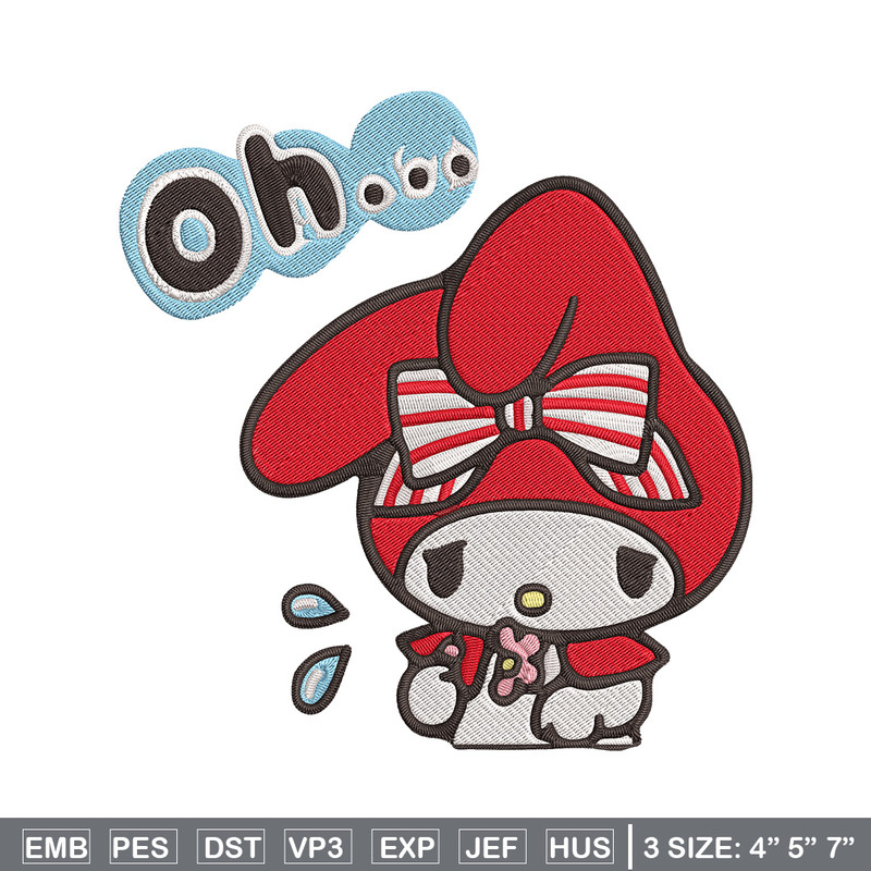 My Melody sad Embroidery Design, Hello kitty Embroidery, Embroidery File, Anime Embroidery, Digital download.jpg