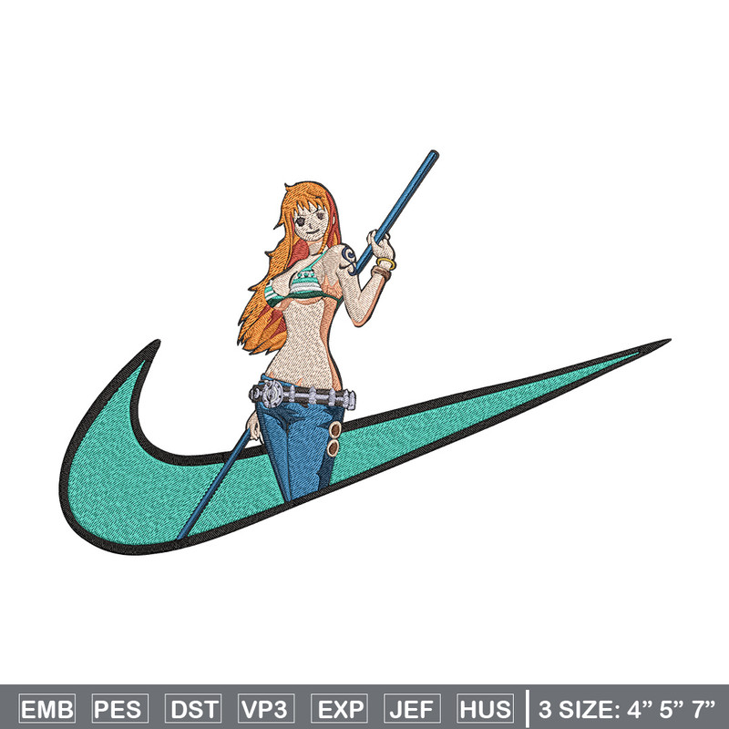 Nami x nike Embroidery Design, One piece Embroidery, Embroidery File, Nike Embroidery, Anime shirt, Digital download.jpg