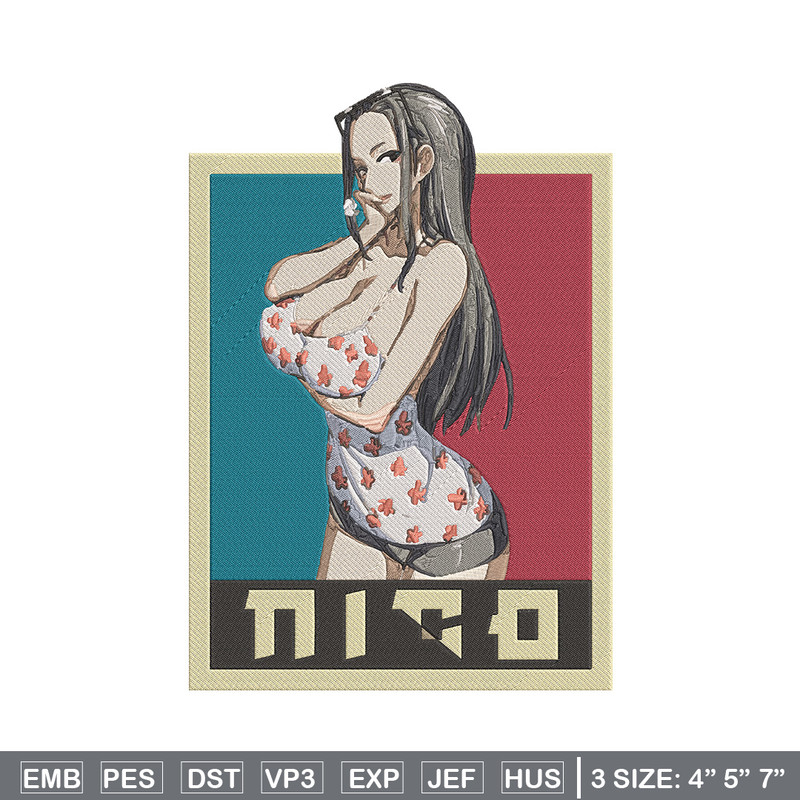 Nico Robin Embroidery Design, One piece Embroidery, Embroidery File, Anime Embroidery, Anime shirt, Digital download.jpg