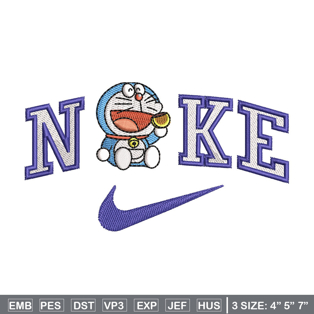 Nike doraemon embroidery design, Doraemon embroidery, Emb design, Embroidery shirt, Embroidery file, Digital download.jpg
