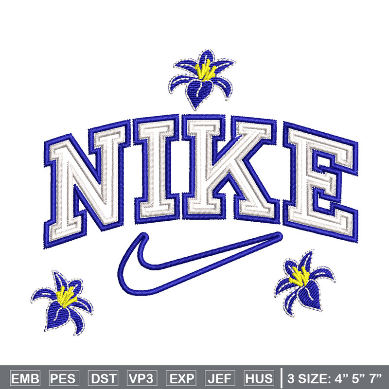 Nike flower embroidery design, Flower embroidery, Nike design, Embroidery shirt, Embroidery file, Digital download.jpg