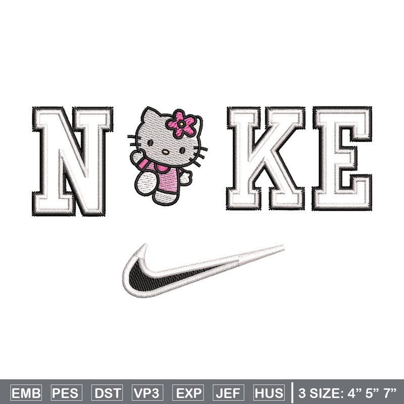 Nike kitty embroidery design, Hello kitty embroidery, Emb design, Embroidery shirt, Embroidery file, Digital download.jpg