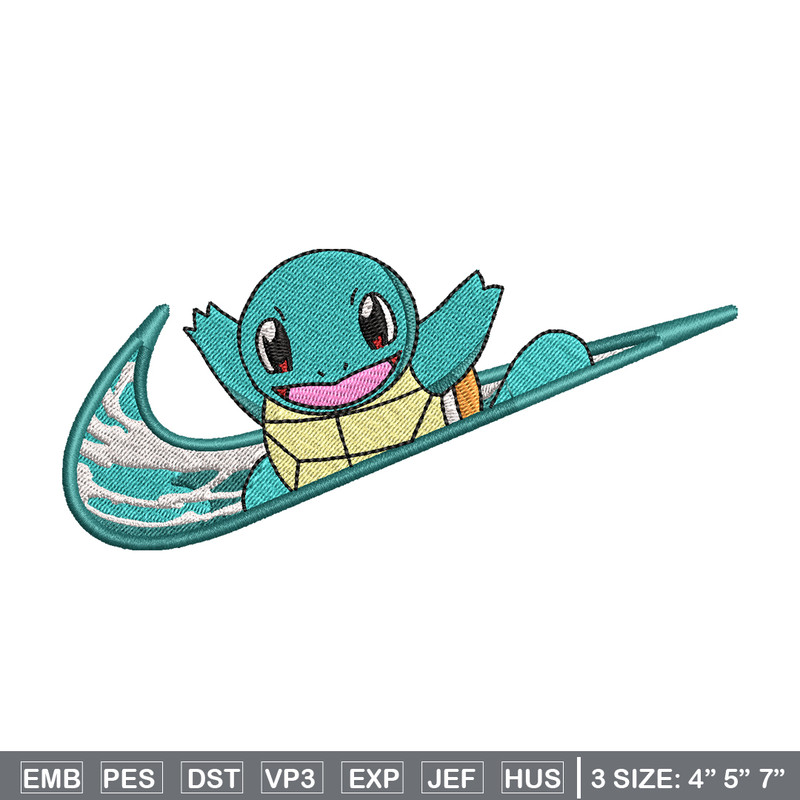 Nike Squirtle embroidery design, Pokemon embroidery, Nike design, anime design, anime shirt, Digital download.jpg