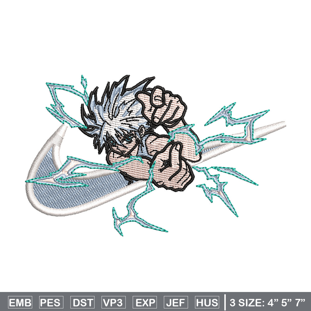 Nike x Killua embroidery design, Hunter x hunter embroidery, Nike design, anime design, anime shirt, Digital download.jpg