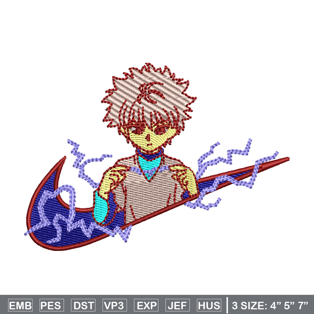 Nike x killua embroidery design, Hxh embroidery, Nike design, Embroidery shirt, Embroidery file, Digital download.jpg
