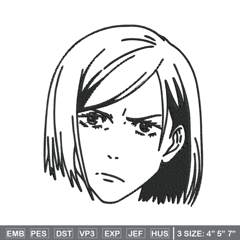 Nobara face Embroidery Design, Jujutsu Embroidery, Embroidery File, Anime Embroidery, Anime shirt, Digital download.jpg
