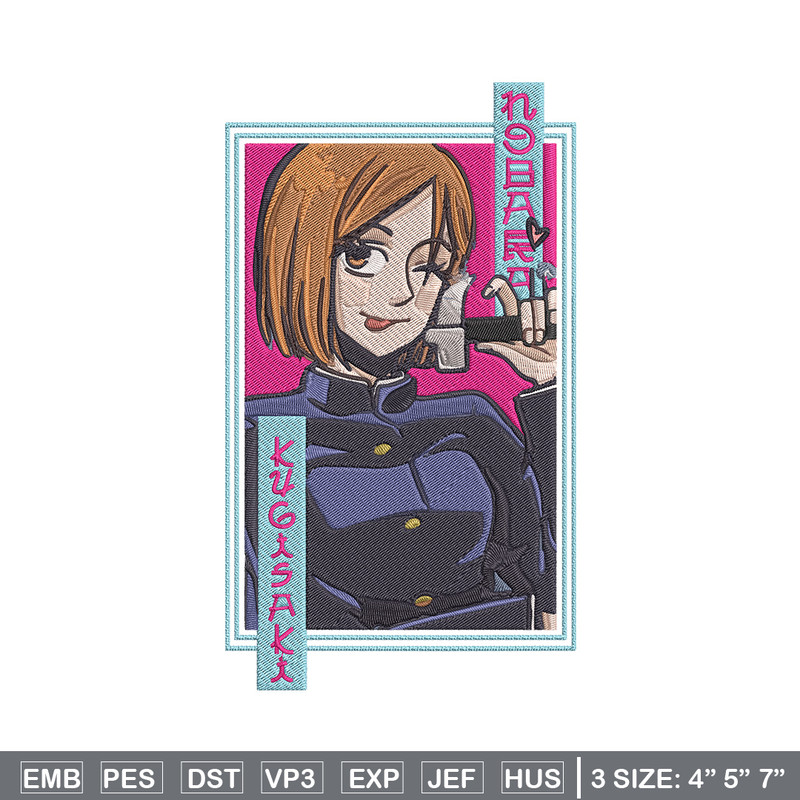 Nobara poster Embroidery Design, Jujutsu Embroidery, Embroidery File, Anime Embroidery, Anime shirt,Digital download.jpg