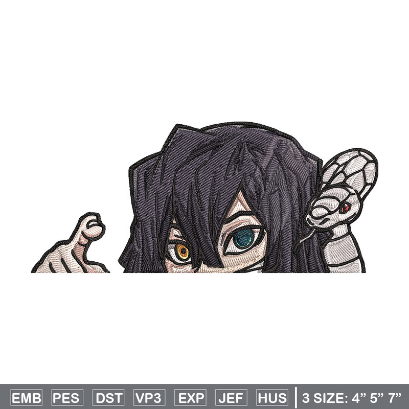 Obanai Peeker Embroidery Design, Demon slayer Embroidery, Embroidery File, Anime Embroidery, Digital download.jpg