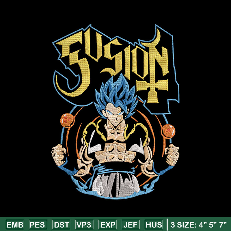 Gogeta Embroidery Design, Dragonball Embroidery, Embroidery File, Anime Embroidery, Anime shirt, Digital download..jpg