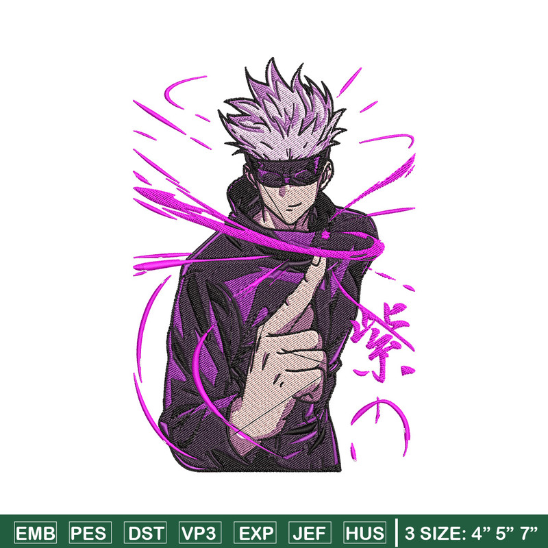 Gojo poster Embroidery Design, Jujutsu Embroidery, Embroidery File, Anime Embroidery, Anime shirt, Digital download..jpg