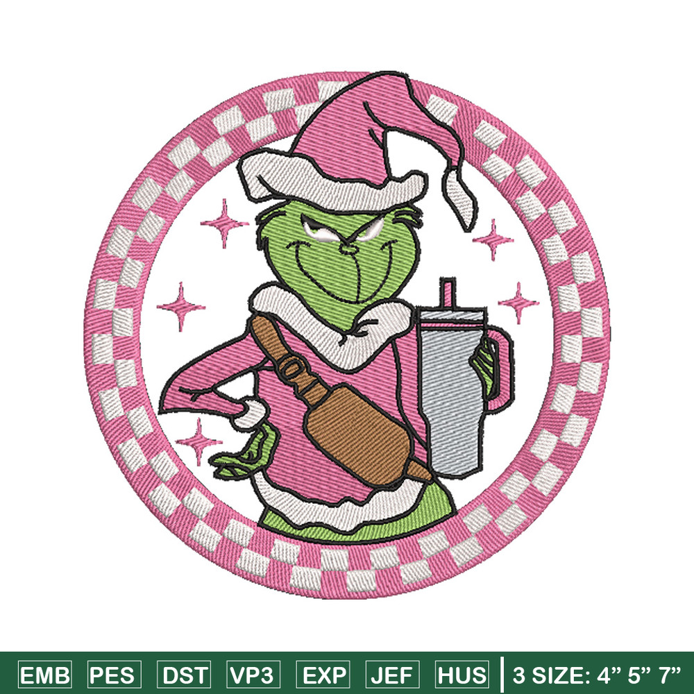 Grinch logo embroidery design, Grinch embroidery, Chrismas design,Embroidery shirt, Embroidery file, Digital download.jpg