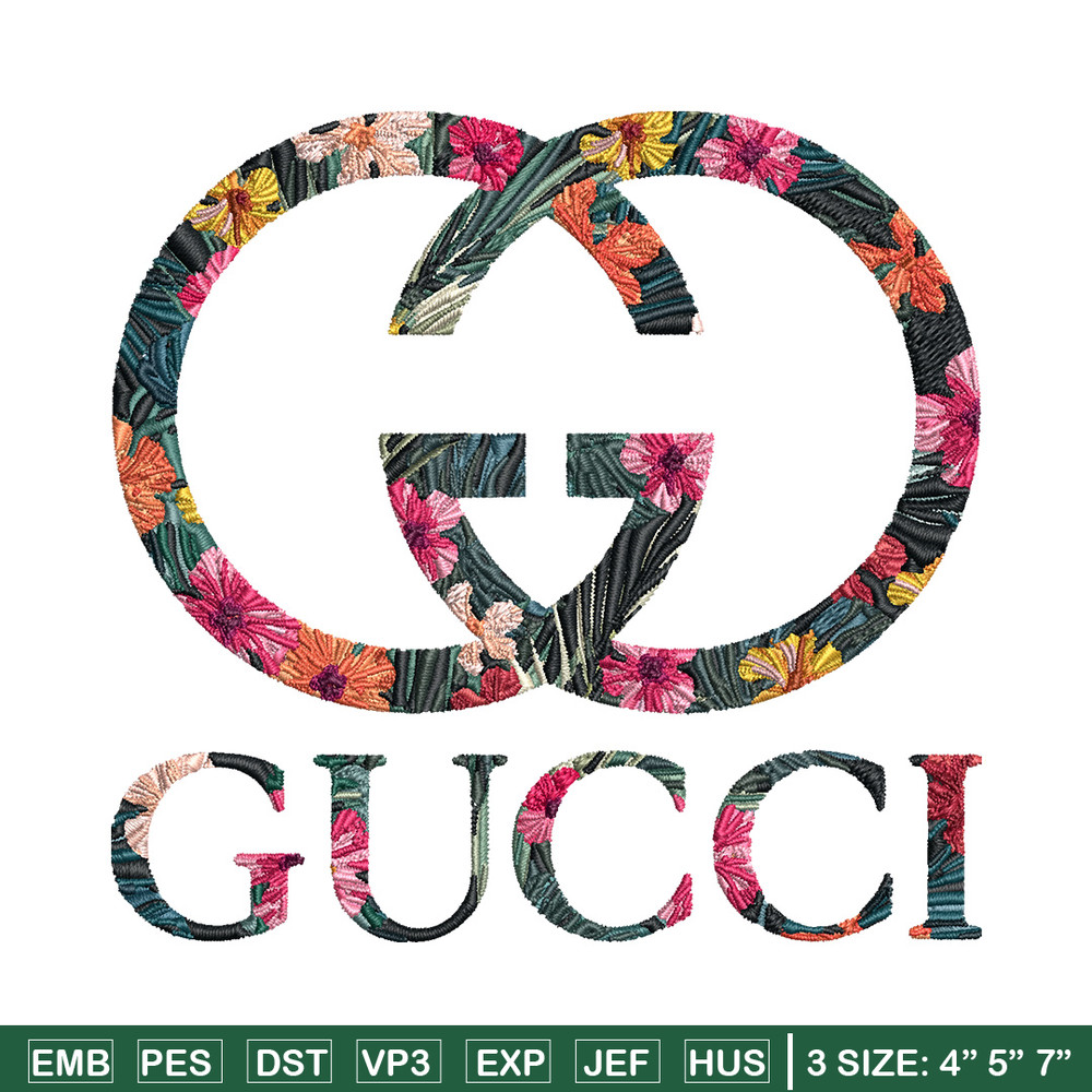 Gucci flower Embroidery Design, Gucci Embroidery, Brand Embroidery, Logo shirt, Embroidery File, Digital download.jpg