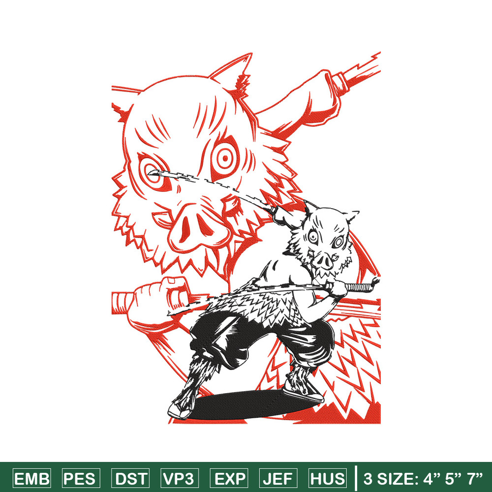 Hashibira Inosuke Embroidery Design, Demon slayer Embroidery, Embroidery File, Anime Embroidery, Digital download.jpg