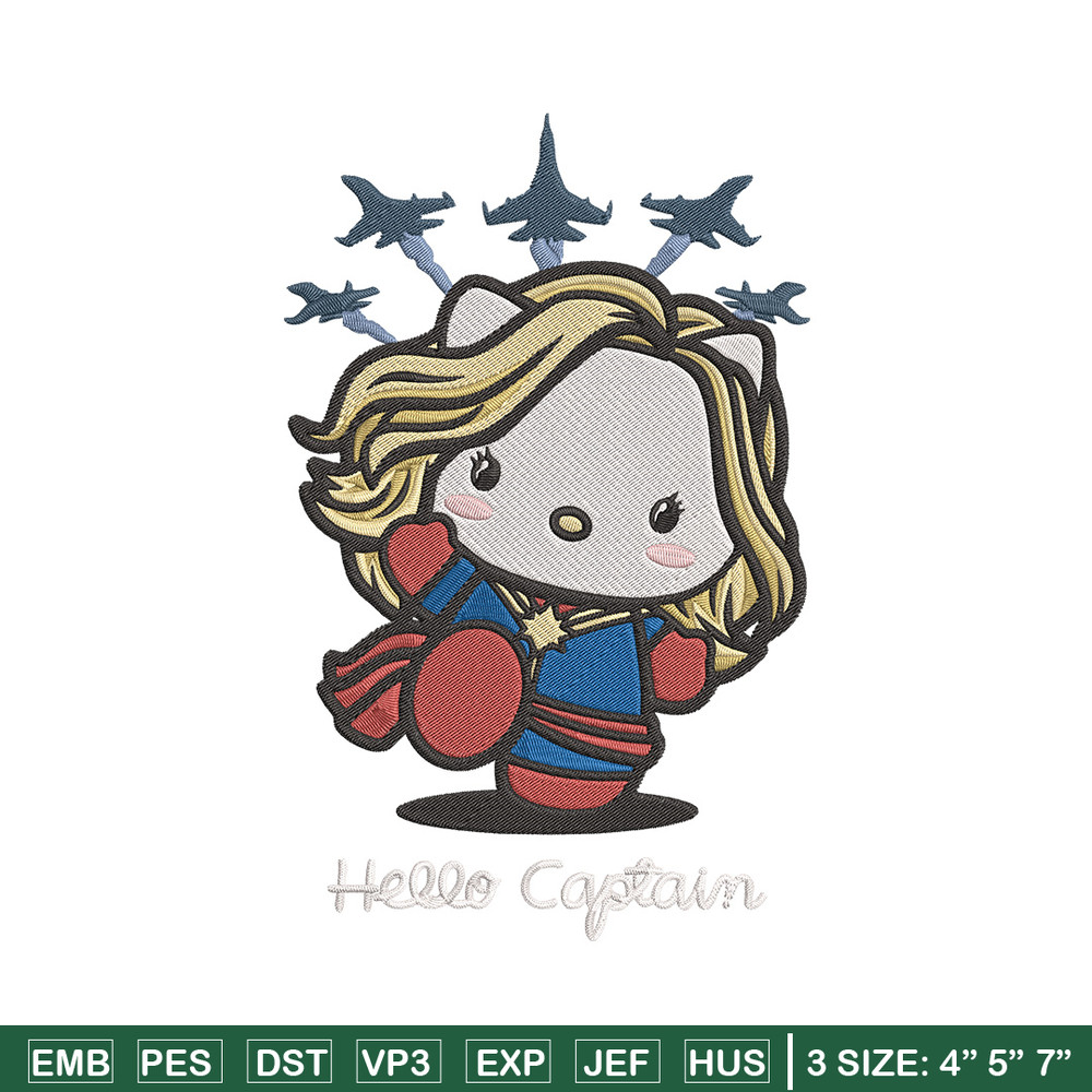 Hello captain Embroidery Design, Hello kitty Embroidery, Embroidery File, Anime Embroidery, Anime shirt,Digital download.jpg