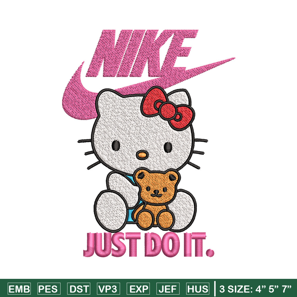 Hello kitty Nike Embroidery design, Hello kitty Embroidery, Nike design, Embroidery file, cartoon logo. Instant download.jpg