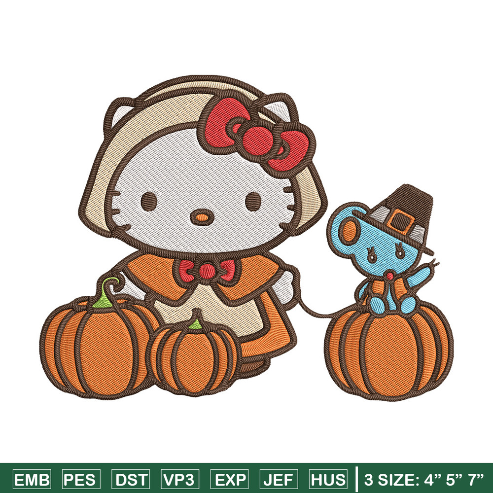 Hello kitty pumpkin Embroidery Design, Hello kitty Embroidery, Embroidery File, Anime Embroidery, Digital download.jpg