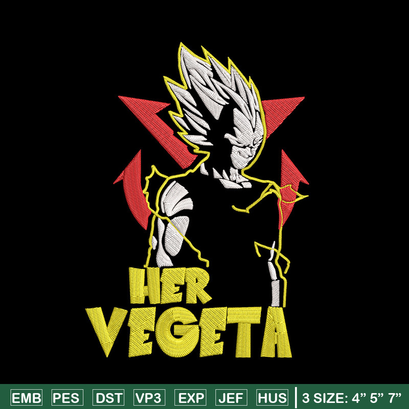 Her Vegeta Embroidery Design, Dragonball Embroidery, Embroidery File, Anime Embroidery, Anime shirt, Digital download..jpg