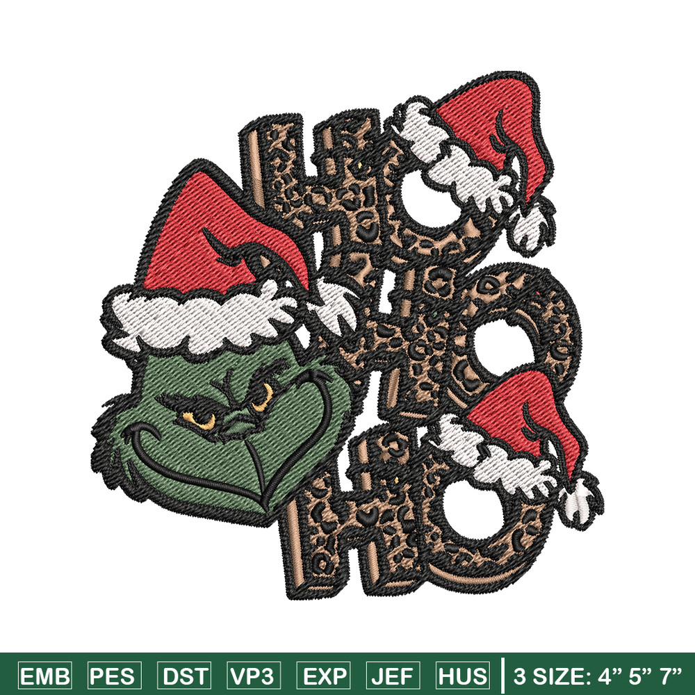 Ho Ho Ho The Grinch Embroidery design, Grinch Embroidery, logo design, Embroidery File, logo shirt, Instant download..jpg