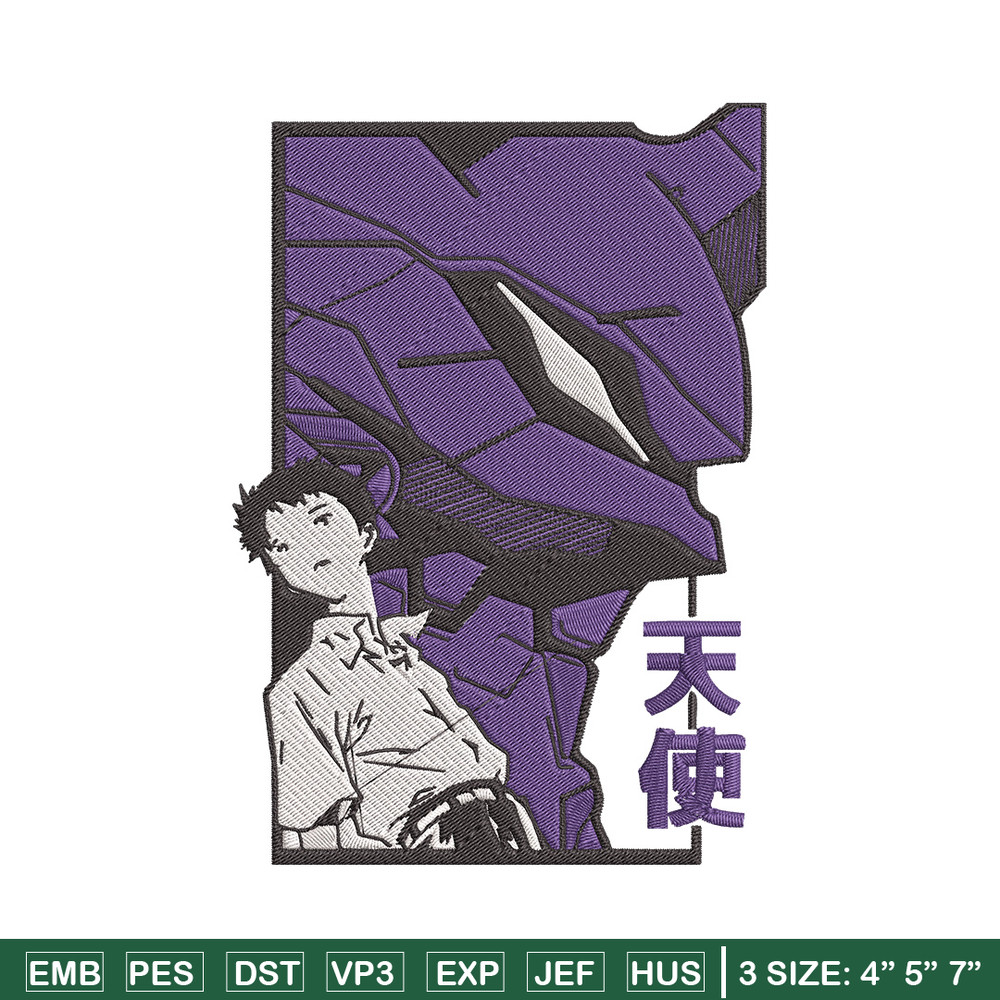 Ikari Shinji Embroidery Design, Evangelion Embroidery, Embroidery File, Anime Embroidery, Anime shirt, Digital download.jpg