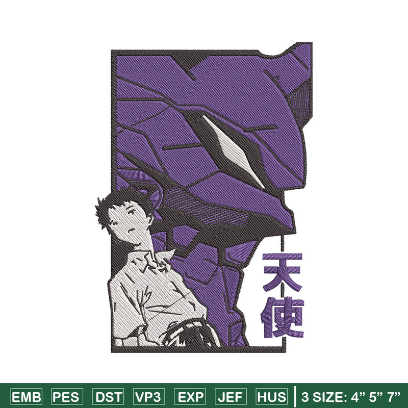 Ikari Shinji Embroidery Design, Evangelion Embroidery, Embroidery File, Anime Embroidery, Anime shirt, Digital download.jpg