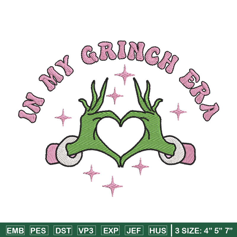 In my Grinch era embroidery design, Grinch embroidery, Chrismas design,Embroidery shirt,Embroidery file,Digital download.jpg