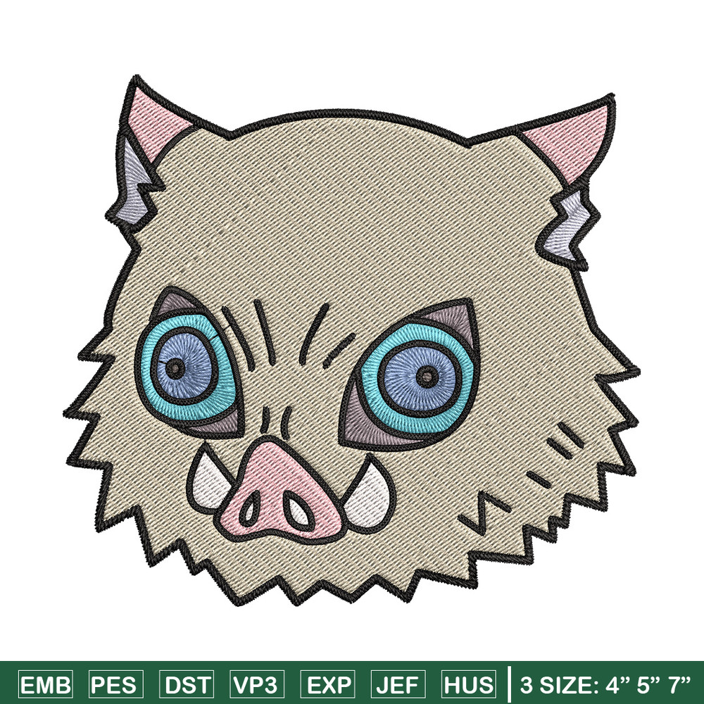 Inosuke sticker Embroidery Design, Demon slayer Embroidery, Embroidery File, Anime Embroidery, Digital download.jpg