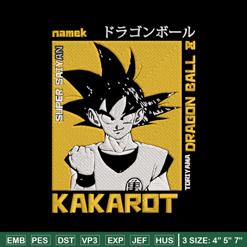 Kakarot Embroidery Design, Dragonball Embroidery, Embroidery File, Anime Embroidery, Anime shirt, Digital download..jpg