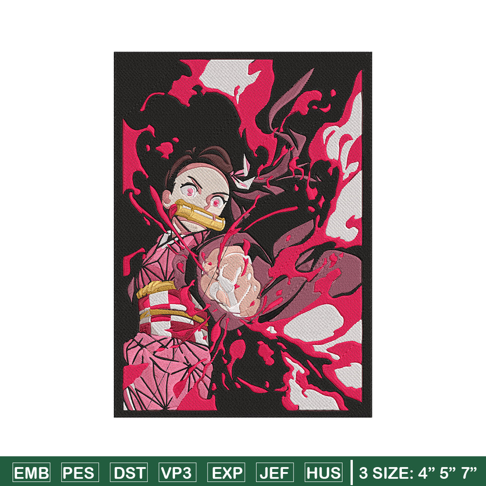 Kamado nezuko poster Embroidery Design, Demon slayer Embroidery, Embroidery File, Anime Embroidery, Digital download.jpg