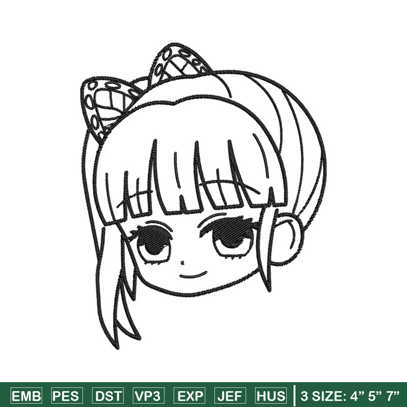 Kanao face Embroidery Design, Demon slayer Embroidery, Embroidery File, Anime Embroidery, Digital download.jpg