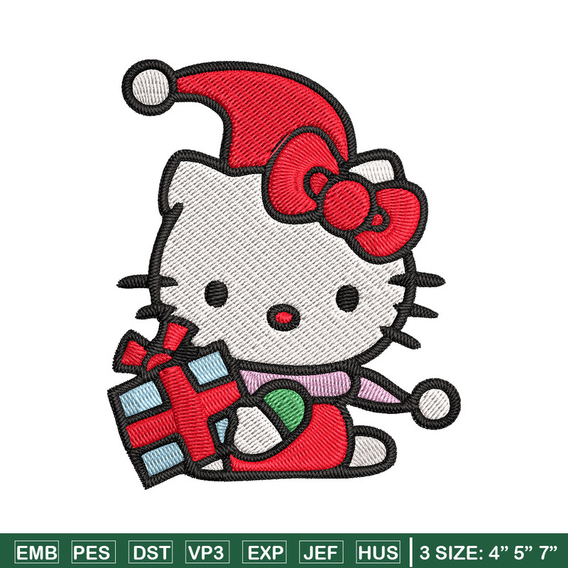 Kitty chrismas Embroidery Design, Kitty Embroidery, Embroidery File, Chrismas Embroidery, Anime shirt, Digital download.jpg