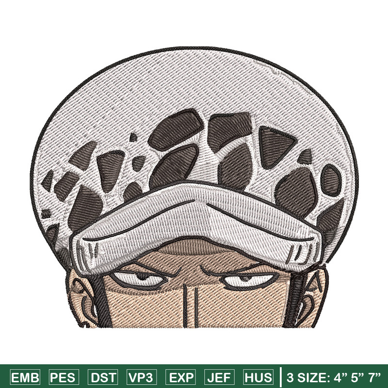 Law Peeker Embroidery Design, One piece Embroidery, Embroidery File, Anime Embroidery, Anime shirt, Digital download.jpg