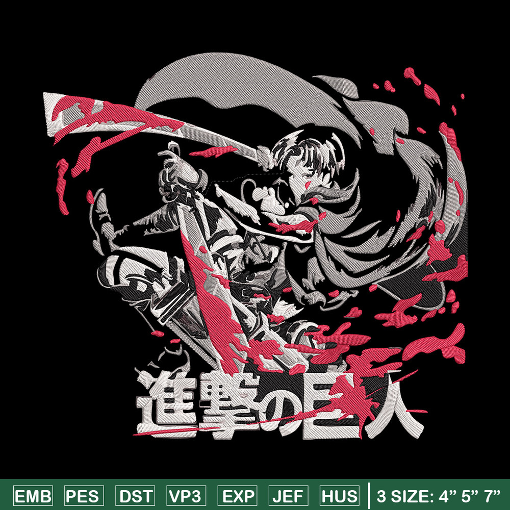 Levi poster Embroidery Design,Aot Embroidery, Embroidery File, Anime Embroidery, Anime shirt, Digital download..jpg