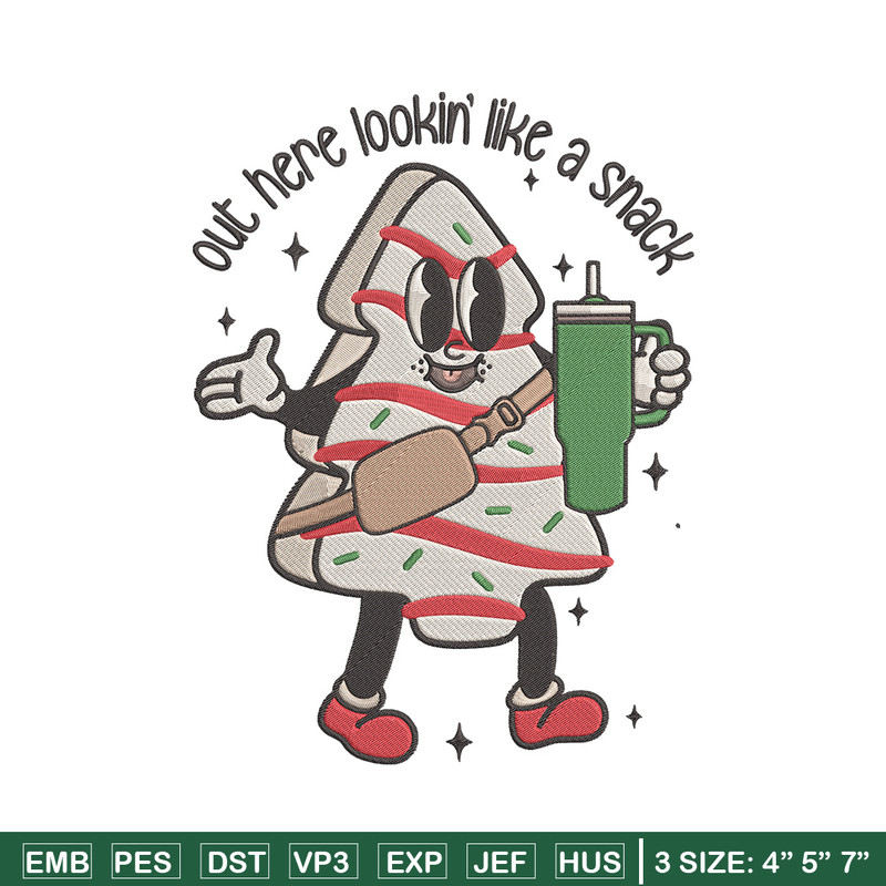 Look like a snack Embroidery Design, Tree chrismas Embroidery, Embroidery File, Chrismas Embroidery, Digital download.jpg