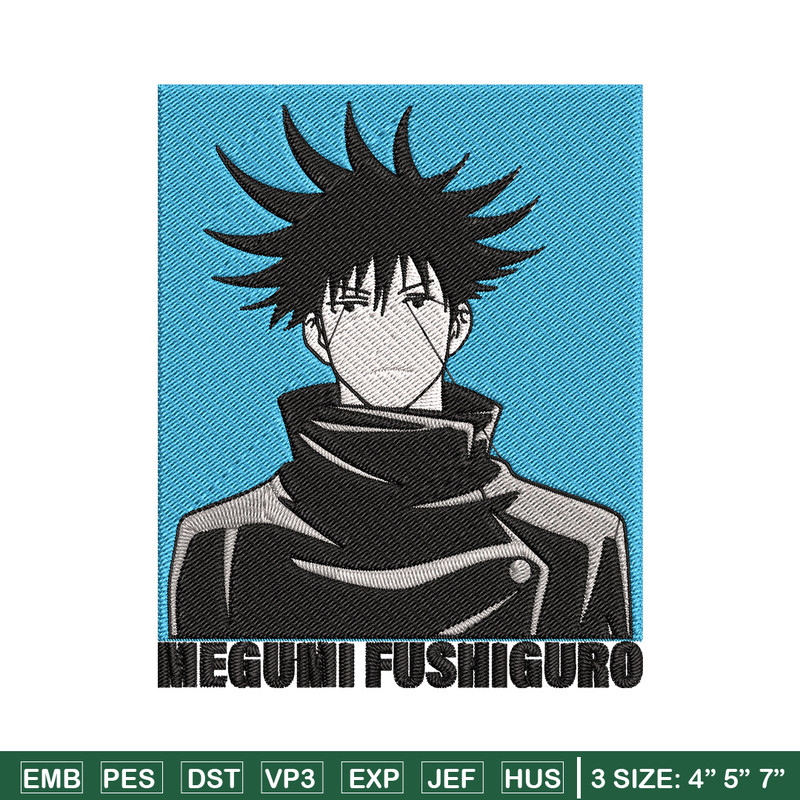 Megumi poster Embroidery Design, Jujutsu Embroidery, Embroidery File, Anime Embroidery, Anime shirt, Digital download.jpg