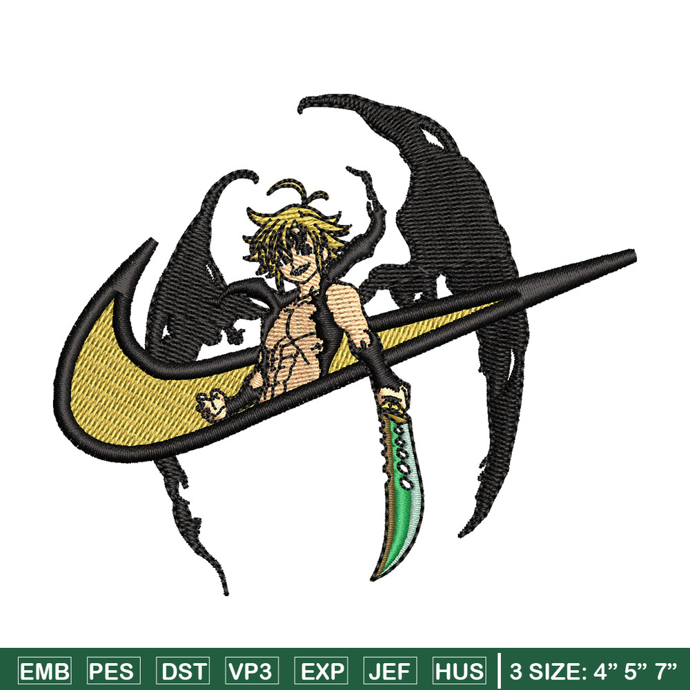 Meliodas Nike embroidery design, Nanatsu no Taizai embroidery, Nike design, anime design, anime shirt, Digital download.jpg
