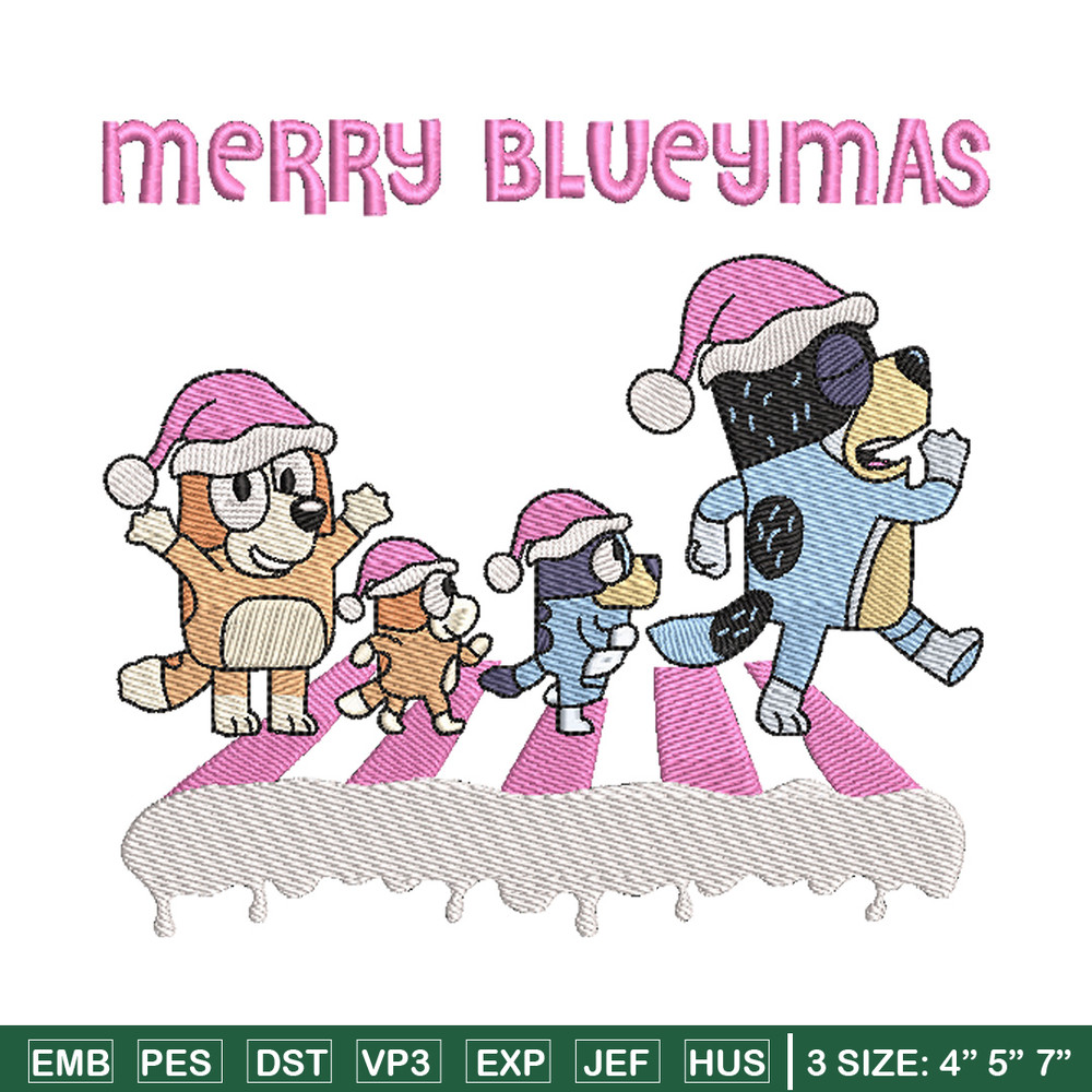 Merry blueymas embroidery design, Bluey embroidery, Chrismas design, Embroidery file, Embroidery shirt, Digital download.jpg