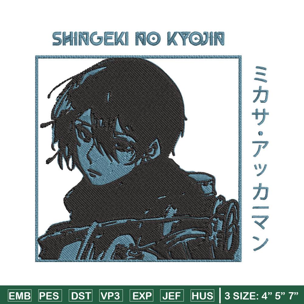 Mikasa Ackerman Embroidery Design, Aot Embroidery, Embroidery File, Anime Embroidery,Anime shirt,Digital download..jpg